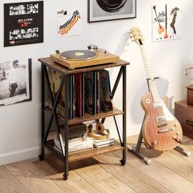 3-Tier Record Player Stand with Charging Station and Adjustable Shelf 3-Tier Record Player Stand with Charging Station and Adjustable Shelf